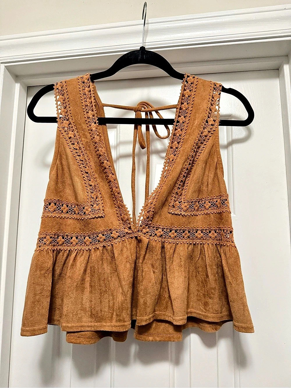 Suede Lace Top